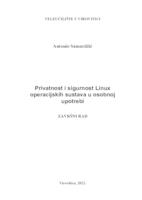 prikaz prve stranice dokumenta Privatnost i sigurnost linux operacijskih sustava u osobnoj upotrebi